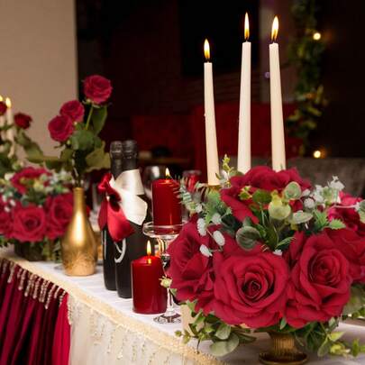 2/250 piezas Rosas artificiales de 52 cm con tallos largos, flores de seda realistas de espuma, rosas falsas para el Día de San Valentín, decoración del hogar y la boda. Para decoración DIY, ramos de boda, centros de mesa, decoraciones para baby shower, decoraciones para el hogar, decoraciones al aire libre, decoración de jardín