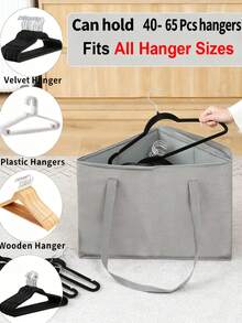 新款三角布艺衣架收纳袋，带提手，适用于橱柜和洗衣房的衣物架整理架，衣架，衣物收纳整理，衣物收纳盒，衣柜衣物整理架，可折叠衣柜，衣橱整理，悬挂式收纳袋，家居整理用品，小户型生活空间 - 彩色 - 查看 6