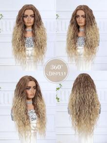 28 Inch Long Ombre Golden Wavy Wig, No Bangs, Curly Wigs For Women, Suitable For Daily Wear, Heat Resistant Synthetic Wig, Suitable For Cosplay, Parties And More, Perfect Gift For Girls - Multicolor - View 7