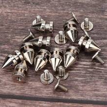 20 Piezas Punk Cone Spikes Studs, Screwback Studs Remaches Metal Bullet Spikes Studs para Ropa Leather Decoración Accesorios 8x13.5cm(8 * 13,5mm plata) - 8*13,5 mm plano - Ver 6