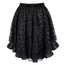 Jutrisujo Corset Dress And Skirt Set 2-Piece Style Plus Size Bustier Gothic Brocade Lace Costume Renaissance Halloween - 819Wine Red+7056black - 查看 7