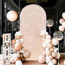 Phông nền tròn đính sequin hình vòm CHIARA kích thước 5ft/6ft/6.6ft/7.2ft dùng cho đám cưới, tiệc sinh nhật, trang trí chụp ảnh (Không bao gồm khung đỡ vòm) - Hoa hồng vàng - Xem 5