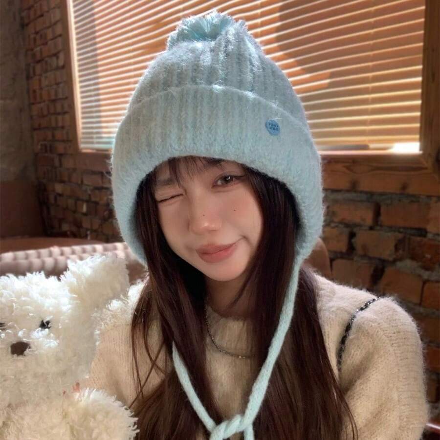 Women Beanie Hat - Màu xanh nhạt - Xem 1