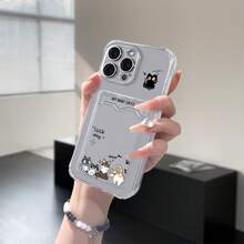 Funda a prueba de golpes de borde suave y moderna, con soporte para tarjetas transparente, temática de gato, compatible con  13 y adecuada para  15 Pro Max, así como los modelos de  11, 11 Pro Max, 11 Pro, 12, 12 Pro, 12 Pro Max, 13, 13 Pro, 13 Pro Max, 14, 14 Pro, 14 Pro Max, 15, 15 Pro Max, 15 Pro, 16, 16 Pro y 16 Pro Max. Esta funda a prueba de golpes es un compañero confiable para tu teléfono. - 1 pieza - Ver 6