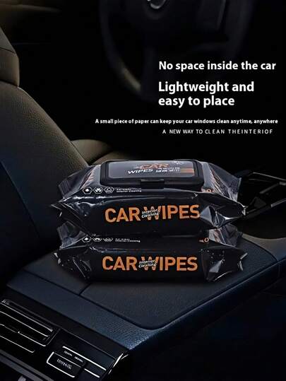 80pcs Car Interior Cleaning Wet Wipes - For Leather Cleaning & Care, Stain Removal, No Residue, Car Cleaning Wipes