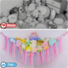 Stuffed Animals Net Or Hammock , 59 Inch Toy Hammock Net For Stuffed Animals Corner Hanging Stuffed Animal Storage Stuffed Animal Holder For Nursery Kids Bedroom - Pink - View 2