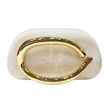 2025 New Cross-Border Hot-Selling Vintage Metal Chain Acrylic Clutch Bag, Matching Crossbody Shoulder Bag - Milky White - View 10