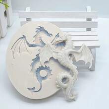 3D龙形硅胶树脂模具 - 使用这款多功能、易于使用且经久耐用的动物图案模具，打造独特的DIY手工艺品、装饰礼品和聚合物粘土设计作品。 - 灰色 - 查看 8