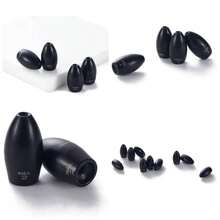 10 Pack Tungsten Flipping Weights Fishing Sinkers Fishing Weights Bass Fishing Buck Pack - Bala + 1/16 oz - Paquete de 10 - Ver 1