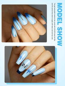 YOKEFELLOW TPO-Free & HEMA-Free 10ml Gel Nail Polish, Light Purple Nails All Seasons Semi Permanent Manicure Nail Gel Polish Soak Off UV LED Nail Art Salon DIY For Women Girls -YM174 - Baby Blue - View 5