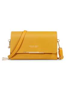 时尚仿皮长款钱包 女士迷你斜挎包 拉链手机袋（拉链和字母图案随机）