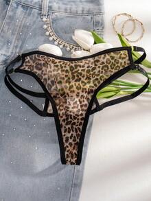 1 Set Women Solid Leopard Print Comfortable Lingerie Set - Multicolor - View 5