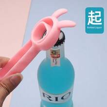 Abridor de botellas multifunción 4 en 1, quitacorchos versátil, abridor de latas, herramienta para cerveza - Rosa Pálido - Ver 6