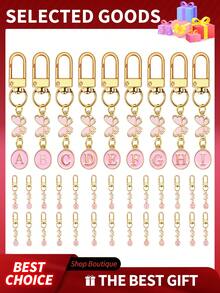 蝴蝶字母钥匙扣吊坠，A-Z，26个字母，包包挂饰，生日派对婚礼礼物。 - 彩色 - 查看 4