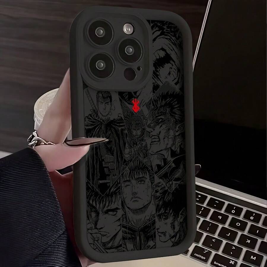 Estuche de Anime Hot B-Berserks para iPhone 17 16, 15, 14, 13, 12, 11 Pro Max Mini AIR Plus - Cubierta Trasera Suave TPU Antigolpes - Blanco - Ver 1