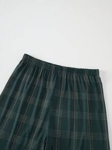 男士夏季轻薄睡衣四件套，短袖衬衫和短裤，休闲睡衣套装 - 彩色 - 查看 3