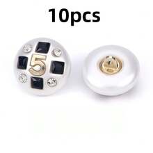 10 Pieces Of Boho Point No.5 Artificial High Gloss Diamond Button Exquisite Metal Button Dress Women's Suit Jacket Hand Sewn Button - Multicolor - View 14