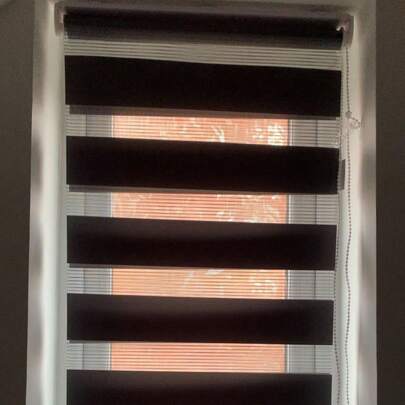 Quiet Luxury Zebra Roller Blinds - Dual Layer Fabric Roller Shades Easy Fix Windows & Doors Home Decor