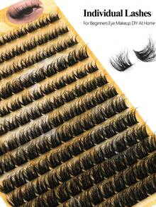 156 Pieces Of Clustered Individual False Eyelashes, Professionally Made, Natural Effect, D-Shaped Curl, Suitable For DIY Eyelash Extension For Glamorous Looks, Length 10-16mm, Natural Appearance Eyelash Clusters, Fluffy Clustered Eyelashes, DIY Eyelash Extension, Eyelash Clusters, Individual False Eyelashes, Eyelashes, False Eyelashes - C - Xem 6