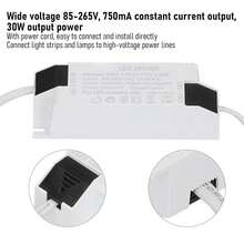 Garosa Controlador LED de 30W Corriente Constante 750mA Transformador de Luz LED Entrada AC85‑265V Salida DC24‑40V Conector de Alimentación para Tiras de luces de bajo voltaje - 1 - Ver 7
