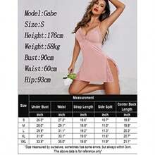 - Lencería para mujer, con tirantes delgados, camisón de babydoll(G Rosa claro) - Multicolor - Ver 6