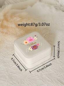 Customized Floral Print Mini Jewelry Organizer Box, Personalized Travel Watch And Jewelry Storage Box, Portable Necklace Gift Packaging Box - Multicolor - View 11