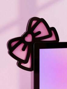 1pc/2pcs Kawaii Pink Bow Monitor Decoration – Kawaii Desktop Hanging Decoration ,Cute Screen Ears For Aesthetic Desk Setup, Pink Gaming Decoration , Pastel Desk Accessories For Gamers & Streamers Perfect Aesthetic Addition To Gaming Room, Workspace, Home Office DIY Setup, - Multicolor - View 13