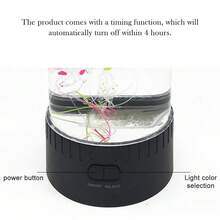 Luminária USB em formato de água-viva com LEDs que mudam de cor - Luminária de ambiente cilíndrica realista inspirada em aquários, luz noturna de água-viva com gradiente de 7 cores, luminária de mesa decorativa e relaxante. - Claro - Ver 6