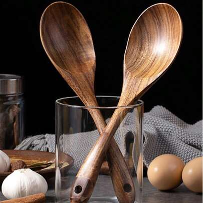 Rosewood Soup Spoon, Long Handle Japanese Style Large Rice/Soup Ladle, Wooden Tableware Cooking Utensil