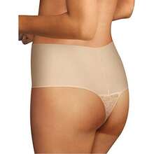 aidenform Tame Your Tummy Shaping Tanga de Encaje con Comodidad Fresca Faja para la Cintura para ujer(Encaje de filigrana plateada XL Extra amplio) - Multicolor - Ver 2