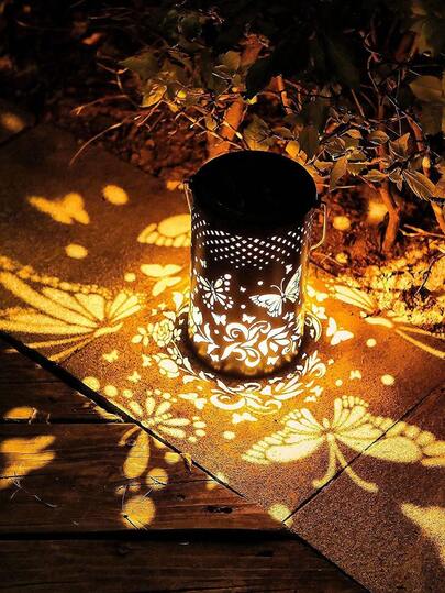 Outdoor Solar Butterfly Lights - Outdoor Hanging Solar Butterfly Lights, Suitable For Garden Decor. Hollow Metal Decorative Lantern, Exquisite Butterfly Design, Suitable For Courtyard, Lawn, Garden, Path And Tabletop Decor - An Ideal Gift For Both Men And Women