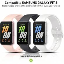 Suoman 2 Pack Funda para Samsung Galaxy Fit3 Protector Pantalla de Vidrio Templado Incorporado HD Protección Completa PC Protector Pantalla Case para Galaxy Fit 3 -R390 -Negro+Blanco - NegroBlanco - Ver 2