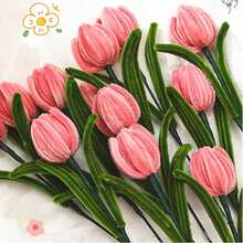 423pcs Handmade Craft Kit, 400pcs Floral Stems, Creative DIY Tulip Craft, Includes 20pcs Flower Stems, 2 Rolls Of Tape And 1 Instruction Manual, Christmas Decor, Christmas Gift - Multicolor - View 7