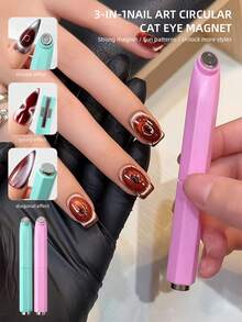 Multi Functional Circular Cat Eye Magnet With Strong Magnetic Attraction Stone For Making Nail Art Cat Eye Tools - Multicolor - View 2