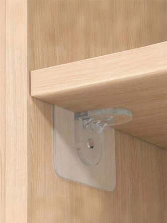 30pcs Shelf Support Pins, Adhesive Shelf Clips, Heavy Duty Shelf Pins, Suitable For Kitchen Cabinet, Bookshelf, Wardrobe Shelves, Transparent Cabinet Shelf Fixers, For Home Use