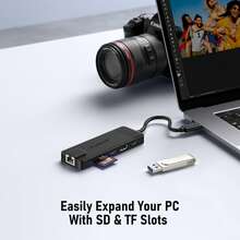 Lemorele TC93 4K10 In 1 Docking Station, Plug And Play. Compatible With SWITCH. Supports Connecting Devices With USB-C, HDMI, USB-A Interfaces, TF/SD Card Reader Interface, RJ45 Interface. Specially Designed For Laptops, It Enables One-Stop Connection Between The Computer And Multiple Accessories Or External Devices. - Black - View 4