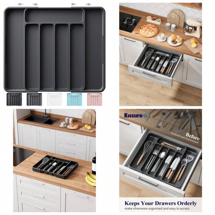 Adjustable Cutlery Drawer Organizer Kitchen Utensil Tray Expandable Storage Insert For Utensils And Cutlery - 1 - View 1