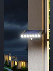 1/2/4pcs 7LED Solar Path Lights, Multifunctional Detachable Garden/Wall Lights With 1200mAh Rechargeable Battery, Solar Panel, Adjustable Lighting Modes For Garden, Yard, Pathway, House, Camping - 2025 Upgraded Laser Lights - 7LED-white Light - View 4