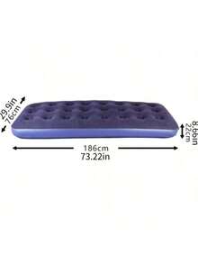 2-Person Inflatable Air Mattress, Wavy Velvet Surface, Durable, Suitable For Home, Camping And Hosting Guests - 500 Lbs Capacity (Deep Blue) - Multicolor - View 7