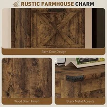 Vertical File Cabinet With 3 Drawers, Rustic Farmhouse Office Storage Cabinet For A4, Letter Size, Rustic Brown - Rustic Brown - View 4