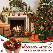 YQQ HomeChi Bolas de Navideñas Flocados 38PCS Árbol Navidad Bolas y Estrella Adorno Decoración con Caja de Plástico Inastillable Navidad Interior Exterior Casa Decoración Ornamento Marrón5735 - marrn - Ver 5