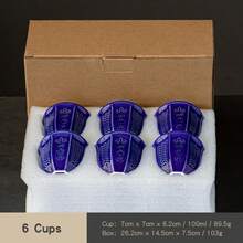 1/6 Stücke blaue geprägte Blumen Tasse - Texturiertes Blumenmuster Keramikbecher für Kaffee, Tee, Latte & tägliche heiße Getränke, Espressotasse für Ramadan Iftar, Eid Geschenke & Küchendekoration