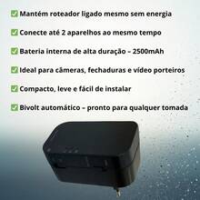 Mini Nobreak 9V-12V QNB02P 2500 mAh Qualitronix - Preto - Visão 5