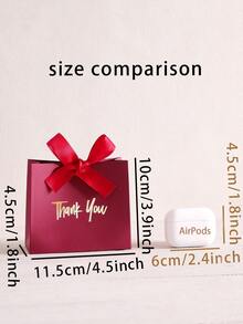 10pcs Elegant Mini Gift Boxes/Bags With Gold Ribbon And "Thank You" Design, Multiple Colors Available, Suitable For Wedding Favors, Party Favors, Small Gifts, Birthday, Gender Reveal, Halloween Candy, Back To School, Valentine's Day - Multicolor - View 12