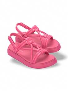 Melissa PAPETE ESSENTIAL SAND + SALINAS Women Sandals Breathable Decoration Versatile Solid Good Elasticity Easy To Wash Outdoor Daily Bright Pink 33513-50485 - Bright Pink - View 2