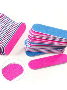 Mini Double-Sided 180/240 Grit Pink White Nail Files Nail Buffer Buffing Disposable Nail File Manicure Art Tools - Multicolor - View 5