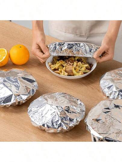 10/20/30/40/50 pièces Couvercles d'isolation en feuille d'aluminium pour cuisine et table à manger - Emballages alimentaires réutilisables gardant la chaleur pour pique-niques, camping et usage domestique, couvre-plat de camping Emballage alimentaire réutilisable