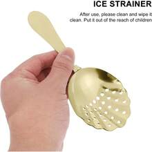 Colador de Cóctel de Acero Inoxidable con Malla Fina para Bartenders Profesionales Filtro de Hielo para Barra Diseño Tipo Dorada Fácil de Limpiar y Duradero - 1 - Ver 9