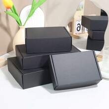 Bộ 10 hộp quà bằng giấy sóng, hộp vận chuyển bưu phẩm, hộp đóng gói chuyển phát nhanh, vật liệu đóng gói, hộp vận chuyển hàng không, hộp quà tặng, hộp bìa cứng sóng, hộp giao hàng, hộp đóng gói, thích hợp cho Giáng sinh và Ngày Valentine. - màu đen - Xem 8