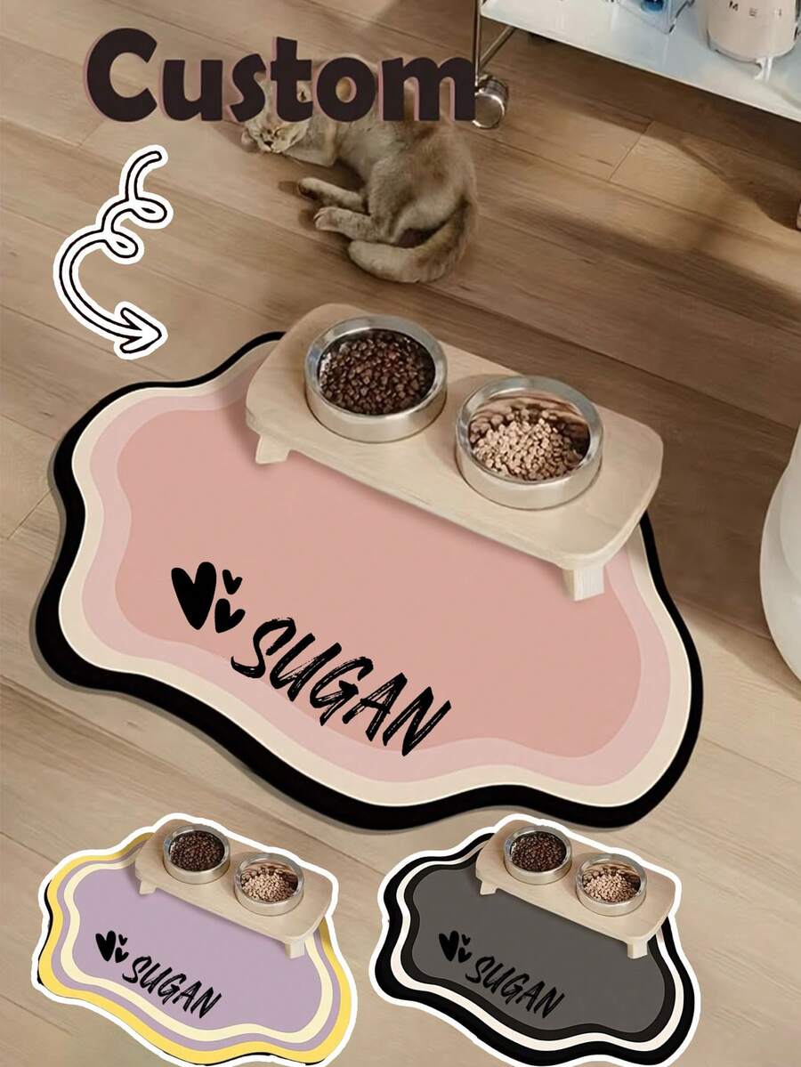 1 tấm lót thức ăn cho chó siêu thấm hút, in tên theo yêu cầu, tấm lót thức ăn cho thú cưng cá nhân hóa, tấm lót cho chó cá nhân hóa (sử dụng tên thú cưng), tấm lót bát ăn cho chó tùy chỉnh, tấm lót thức ăn cho chó tùy chỉnh (có thể in tên) - Được làm từ chất liệu Diatomite dày, chống trượt, thấm hút tốt, một món quà hoàn hảo cho thú cưng yêu quý của bạn. - Nhiều màu - Xem 1